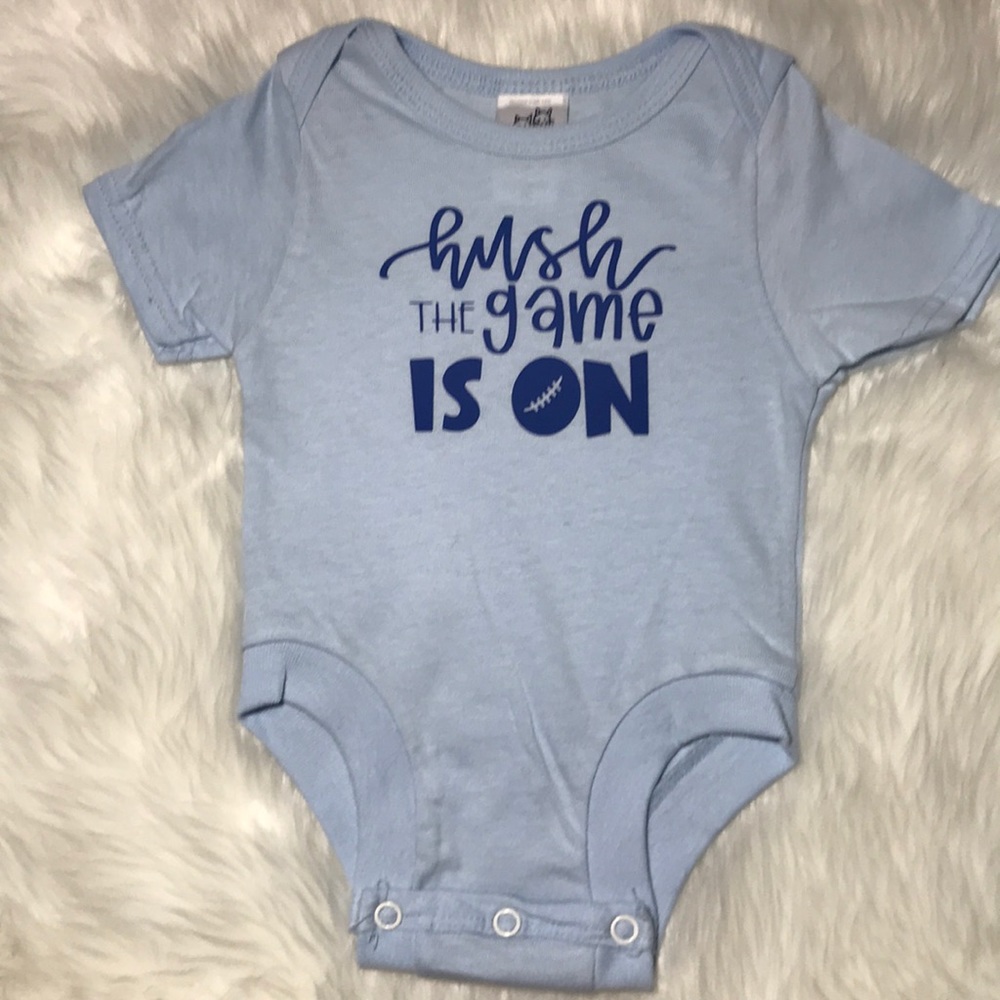 Baby One Piece Bodysuit 6M Light Blue Sports